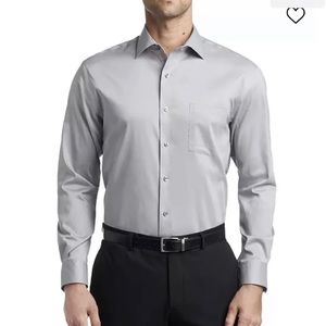New!! Van Heusen Flex Men's Dress Shirt Fitted Stretch Collar Fitted L 34/35.